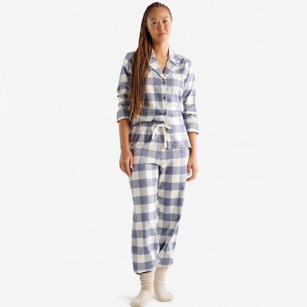 Roots Womens Park Plaid Pajama Set - Ink Blue